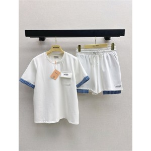 미우미우 반팔 티셔츠 반바지 세트 M83309 2025/신상