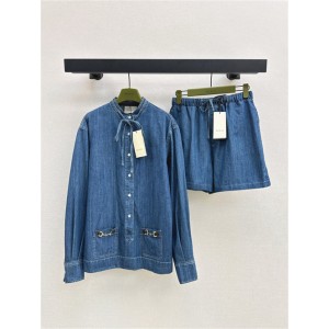 구찌 데님 셔츠 반바지 세트 G14100 2025/신상