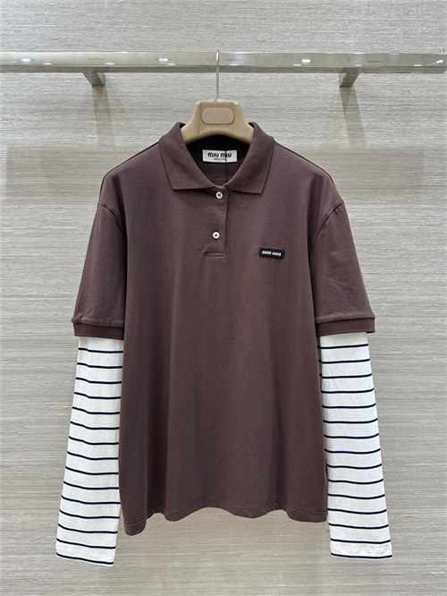 미우미우 긴팔 폴로 티셔츠 M41994 2025/신상