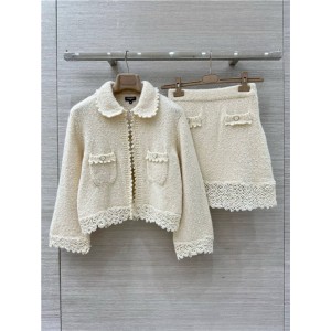 샤넬 캐시미어 긴팔 가디건 스커트 세트 C68204 2025/신상